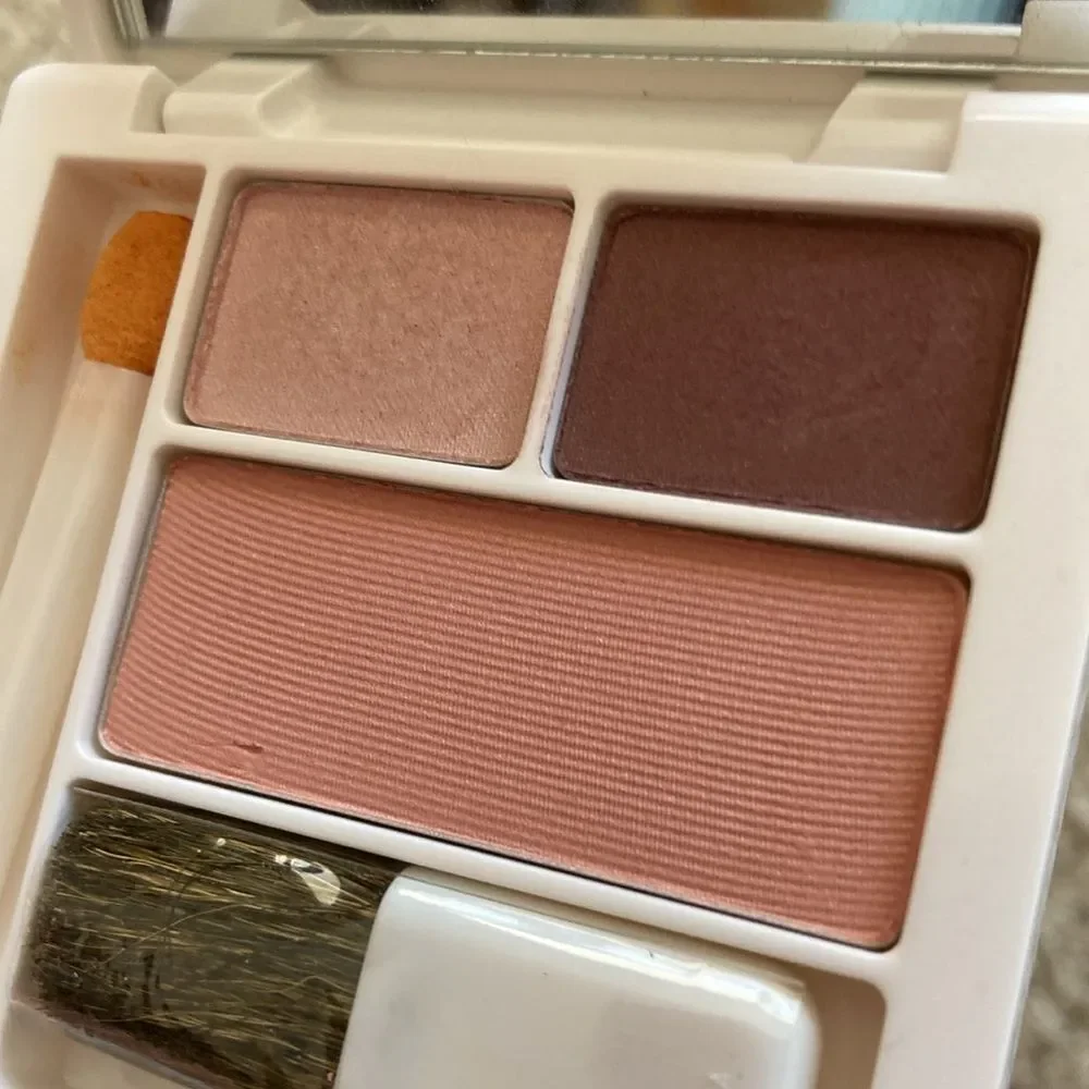 Clinique White Compact Mauve Purple Nude Shades Like New